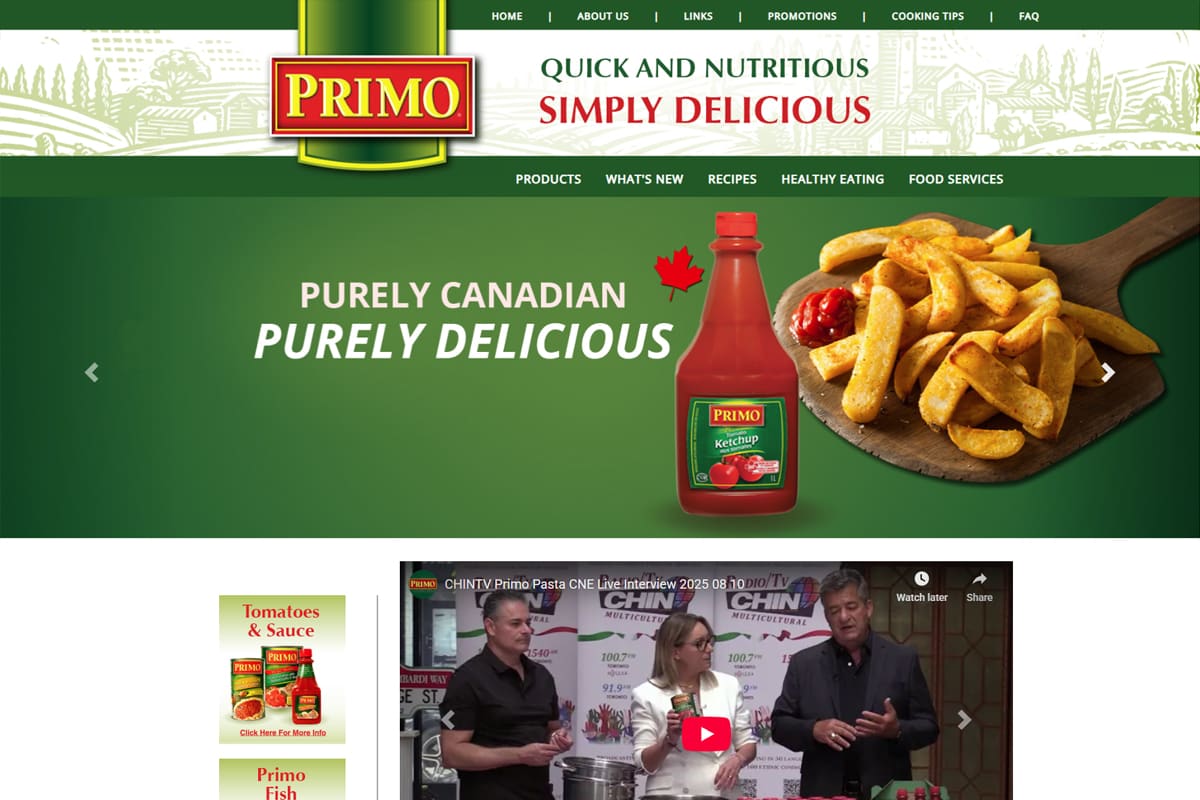 Primo Foods Website Design